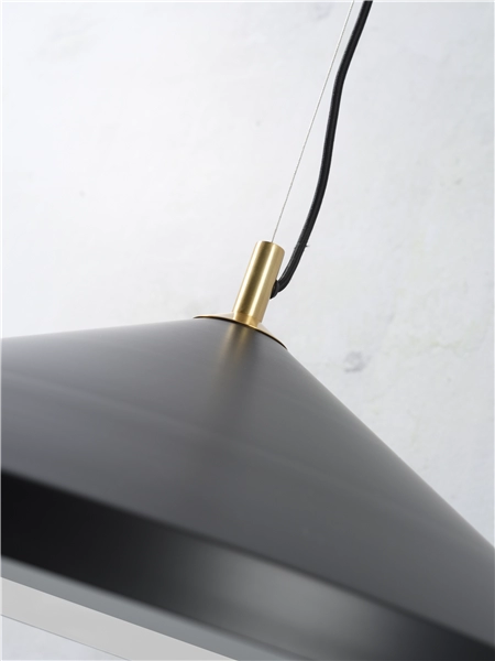 Een Hanglamp aluminum messing Montreux rond dia.60x24cm zwart koop je bij Meubels and More