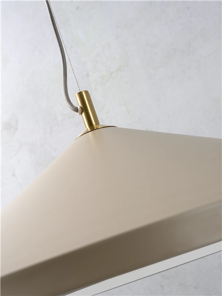 Een Hanglamp aluminum messing Montreux rond dia.60x24cm zand koop je bij Meubels and More