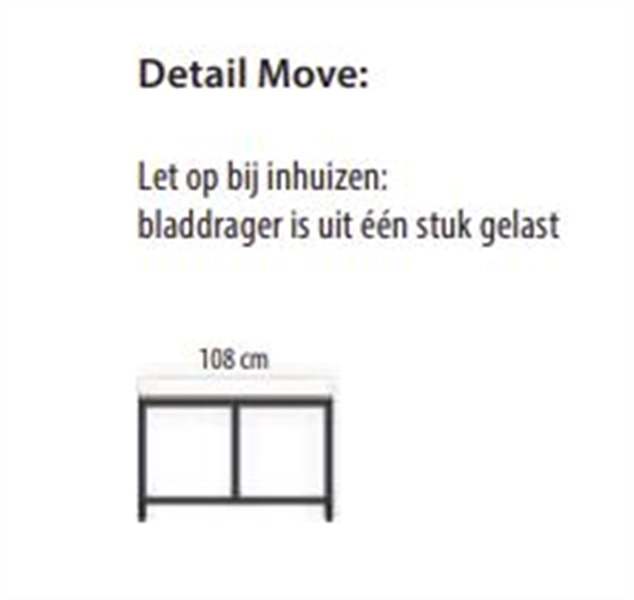 Een Bespreek- en lunchtafel Move met frame met 4 wielen bladhoogte 75cm koop je bij Meubels and More