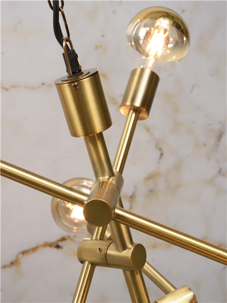 Een Hanglamp ijzer Nashville 3-arm 60x52xh.48cm goud koop je bij Meubels and More