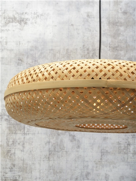 Een Vloerlamp Palawan bamboe zw.h.176cm kap 60x15cm naturel koop je bij Meubels and More