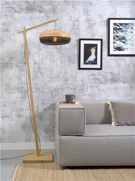 Een Vloerlamp Palawan bamboe nat h.176cm kap 40x15cm nat zw. koop je bij Meubels and More