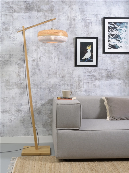 Een Vloerlamp Palawan bamboe nat h.176cm kap 40x15cm nat wit koop je bij Meubels and More