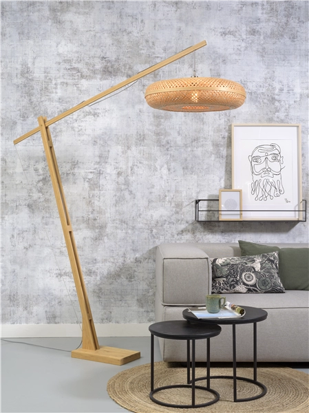 Een Vloerlamp Palawan bamboe h.207cm kap 60x15cm nat. koop je bij Meubels and More