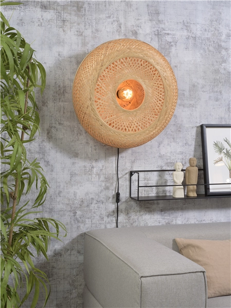 Een Wandlamp Palawan bamboe 60x15cm naturel L koop je bij Meubels and More