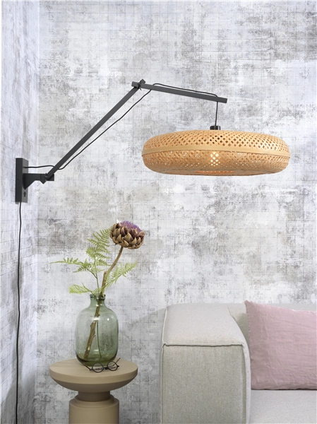 Een Wandlamp Palawan bamboe zw. kap 40x15cm naturel L koop je bij Meubels and More