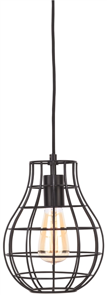 Een Hanglamp draadijzer Pittsburgh dia.20xh.26cm zwart koop je bij Meubels and More