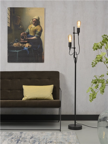 Een Vloerlamp ijzer Seattle h.152xb.23cm verstelbaar zwart koop je bij Meubels and More