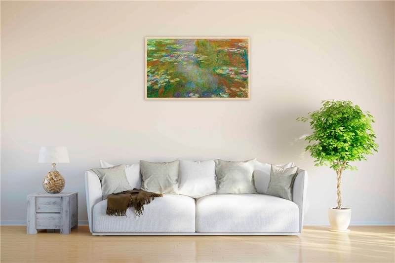 Een Wanddecoratie Lily Pond 118x70cm Forex met blanke lijst koop je bij Meubels and More