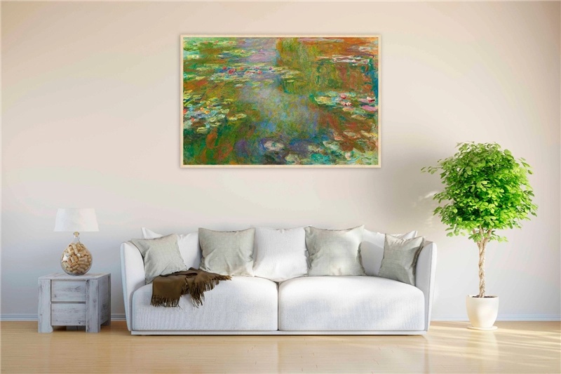 Een Wanddecoratie Lily Pond 148x98cm Forex met blanke lijst koop je bij Meubels and More