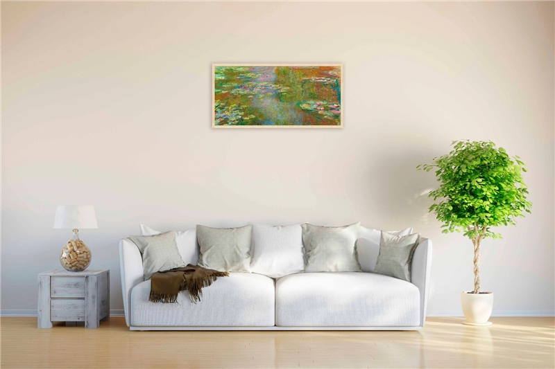 Een Wanddecoratie Lily Pond 98x48cm Forex met blanke lijst koop je bij Meubels and More