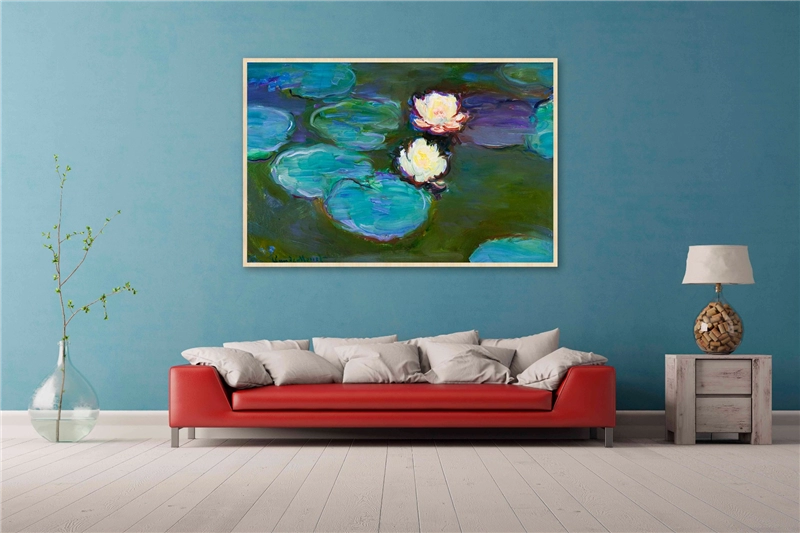 Een Wanddecoratie The Water Lily by Claude Monet 148x98cm Forex met blanke lijst koop je bij Meubels and More