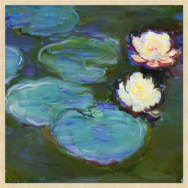 Een Wanddecoratie The Water Lily by Claude Monet 74x74cm Forex met blanke lijst koop je bij Meubels and More