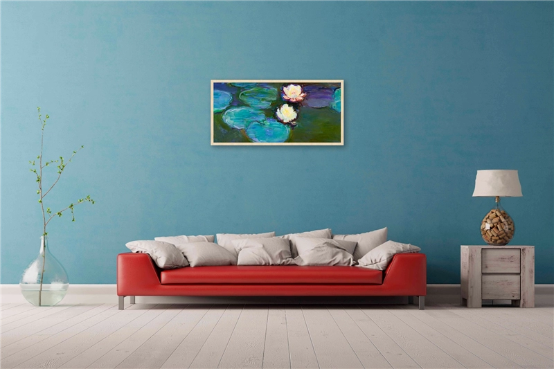 Een Wanddecoratie The Water Lily by Claude Monet 98x48cm Forex met blanke lijst koop je bij Meubels and More