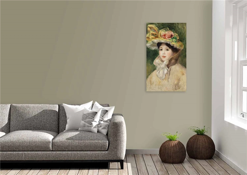 Een Wanddecoratie Lady with Hat by Pierre Auguste Renoir 70x118cm Forex met blanke lijst koop je bij Meubels and More