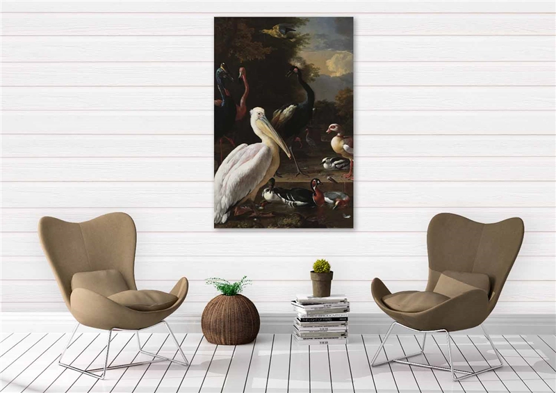 Een Wanddecoratie The floating feather by Melchior d Hondecoeter 98x148cm Dibond wit koop je bij Meubels and More