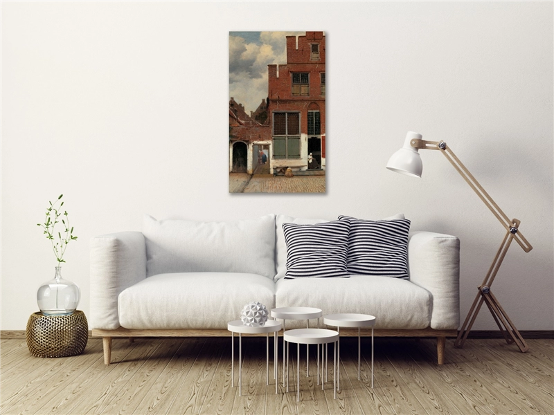 Een Wanddecoratie The Alley by Johannes Vermeer 70x118cm Dibond wit koop je bij Meubels and More