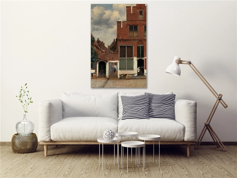 Een Wanddecoratie The Alley by Johannes Vermeer 98x148cm Dibond wit koop je bij Meubels and More