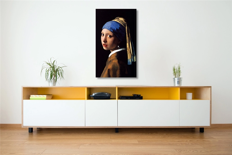 Een Wanddecoratie Girl with a Pearl Earring by Johannes Vermeer 70x118cm Dibond wit koop je bij Meubels and More