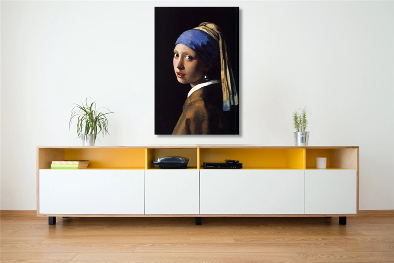 Een Wanddecoratie Girl with a Pearl Earring by Johannes Vermeer 98x148cm Dibond wit koop je bij Meubels and More