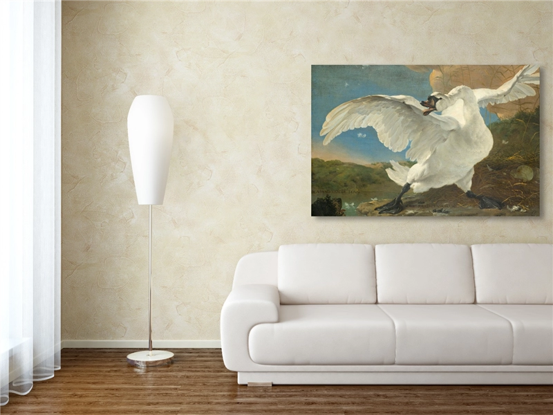 Een Wanddecoratie The Threatened Swan by Jan Asselijn 148x98cm Dibond wit koop je bij Meubels and More