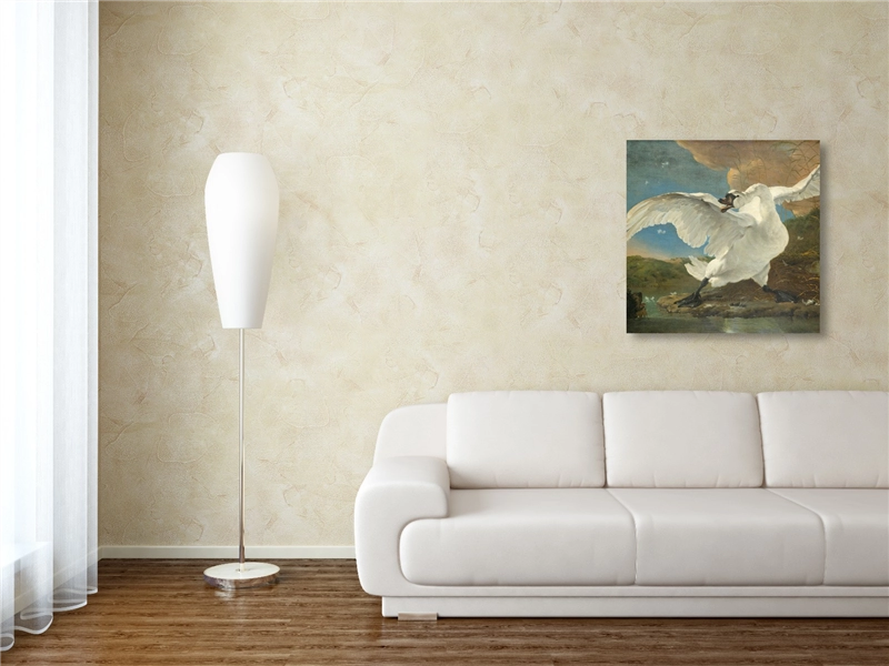 Een Wanddecoratie The Threatened Swan by Jan Asselijn 74x74cm Dibond wit koop je bij Meubels and More