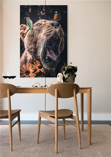 Een Wanddecoratie Lioness 98x148cm RVS koop je bij Meubels and More