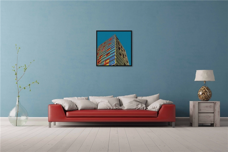 Een Wanddecoratie Rhythm of the City 005 74x74cm Forex met zwarte lijst koop je bij Meubels and More