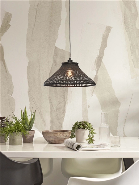 Een Hanglamp Tahiti bamboe dia. 45xh.20cm zwart koop je bij Meubels and More