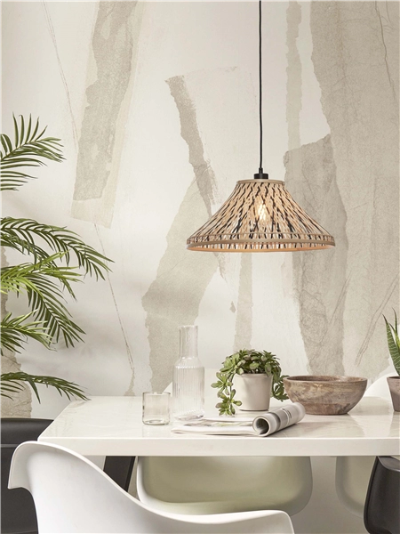 Een Hanglamp Tahiti bamboe dia. 45xh.20cm zwart naturel koop je bij Meubels and More