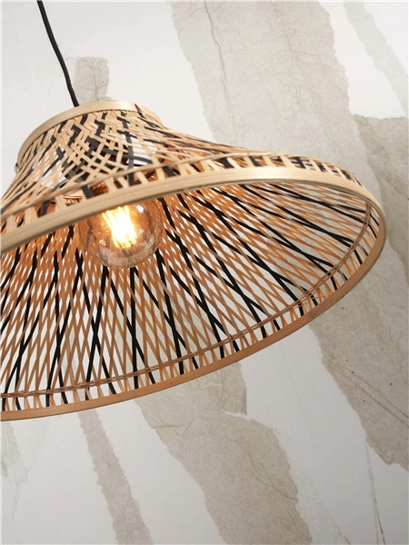 Een Hanglamp Tahiti bamboe dia. 45xh.20cm zwart naturel koop je bij Meubels and More