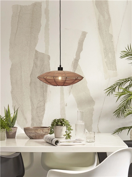 Een Hanglamp Tanami S rotan schijf dia.40xh.10cm naturel koop je bij Meubels and More