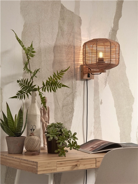 Een Wandlamp Tanami rotan dia.25xh.20cm naturel koop je bij Meubels and More