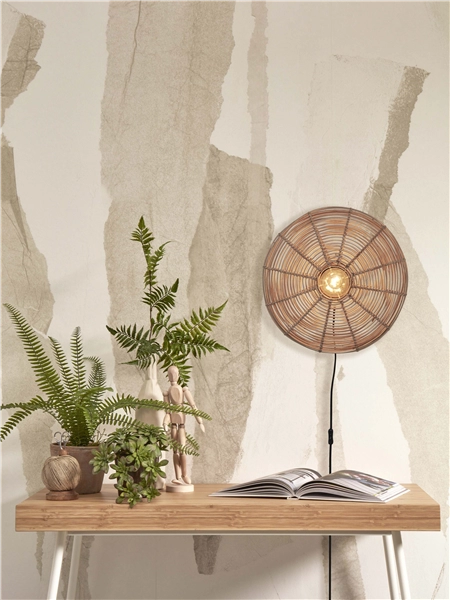 Een Wandlamp Tanami rotan schijf S dia.40xh.10cm naturel koop je bij Meubels and More