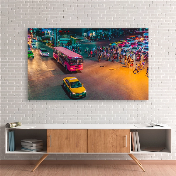 Een Wanddecoratie City Life 027 118x70cm Glas koop je bij Meubels and More