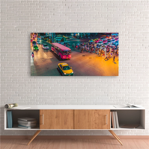 Een Wanddecoratie City Life 027 98x48cm Glas koop je bij Meubels and More