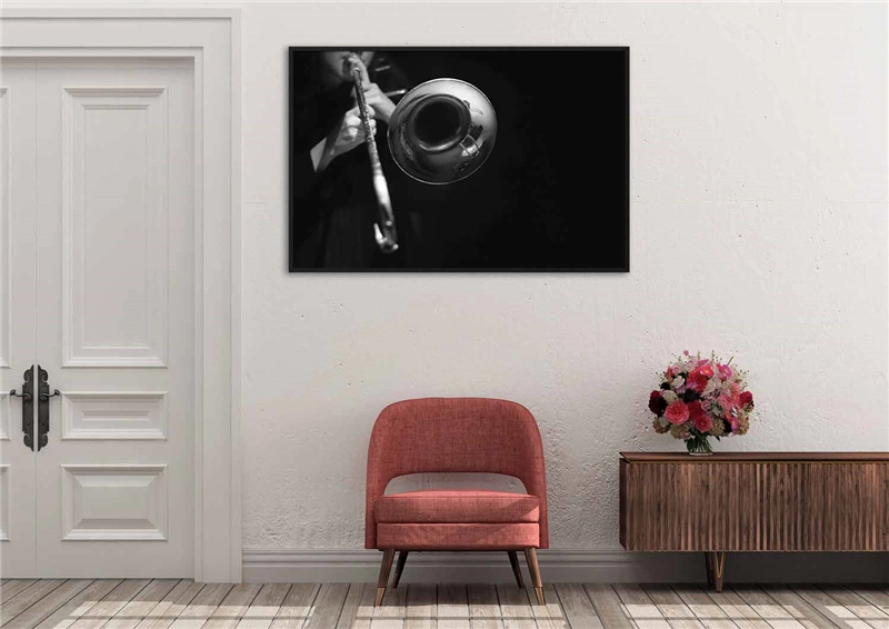 Een Wanddecoratie Music 005 148x98cm Forex met zwarte lijst koop je bij Meubels and More