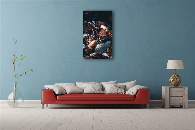 Een Wanddecoratie The Mandarin Ducks 70x118cm Dibond wit koop je bij Meubels and More