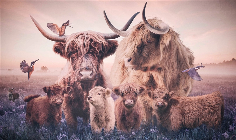 Een Wanddecoratie The Highlander Family 118x70cm RVS koop je bij Meubels and More