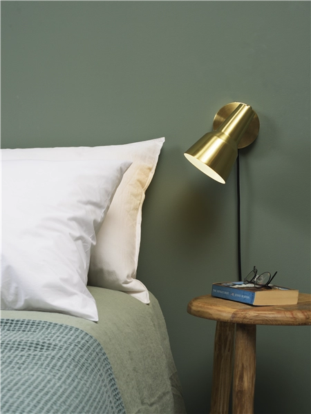 Een Wandlamp ijzer Valencia b.22xh.20cm kap dia.12.5xh.20cm goud koop je bij Meubels and More