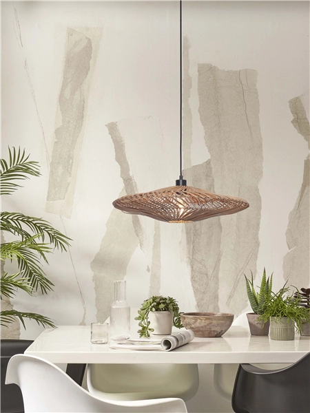 Een Hanglamp Zanzibar L rotan plat dia.55xh.14cm naturel koop je bij Meubels and More