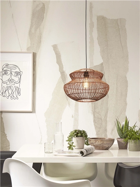 Een Hanglamp Zanzibar rotan rond dia.40xh.30cm naturel koop je bij Meubels and More