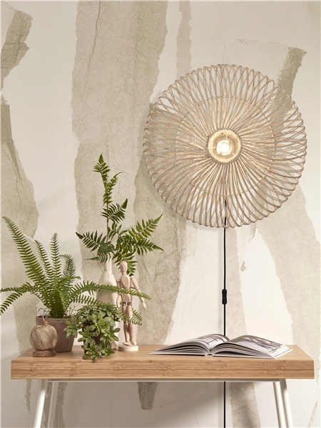 Een Wandlamp Zanzibar L rotan plat dia.55xh.14cm wit koop je bij Meubels and More