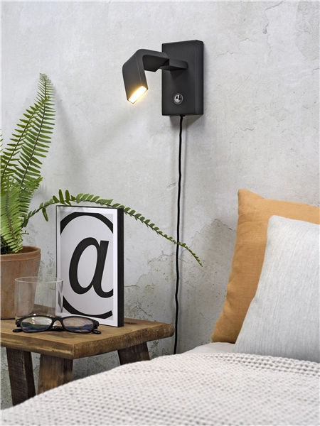 Een Wandlamp ijzer Zurich LED 5W 25000hrs h.14cm incl dimmer zwart koop je bij Meubels and More